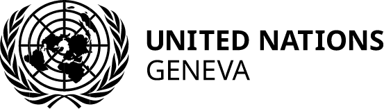 Black logo of the United Nations Geneva